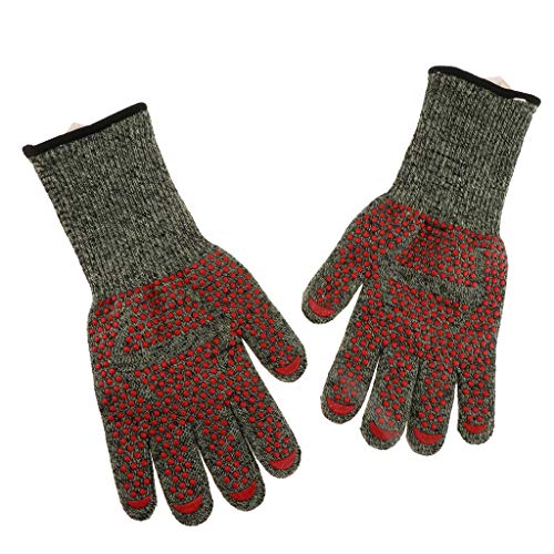 Preisvergleich Produktbild perfk 1 Paar Arbeitshandschuhe Ofenhandschuhe feuerfest Backhandschuhe Topfhandschuhe BBQ Handschuhe -Hohe Temperaturbeständigkeit und Wasserfest