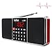 Price comparison product image LEFON FM AM Radio With Bluetooth Wireless Speaker MP3 Music Player Support TF Card / USB Disk, 3.5mm AUX Line-In,LED Screen Display(Red Upgraded)