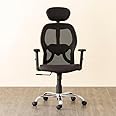 TRADE CRAFT High Back Mesh Ergonomic Office Chair For Work From Home With Adjustable Headrest Study With Adjustment Armrest & Height Heavy Duty Metal Base With Push Back Tilt Feature (Classic), Black