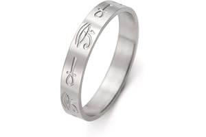 unift Occhio di Horus Ankh Croce Anelli per Donna in Acciaio Anox Antichi Egizi Simbolo Ankh Croce Occhio di Horus Anelli Amuleto Protezione Gioielli