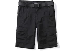 Aeslech Little Big Boy's Quick Dry Elastic Waist Cargo Shorts for Outdoor Hiking Camping Fishing