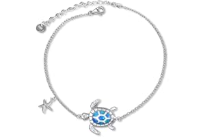 WINNICACA Ozean Thema Fußkette Sterling Silber Schildkröte/Krake/Muschelschale/Qualle/Delphin/Seestern/Wal Fußkettchen für Frauen Geschenke