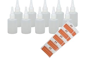 TORG TRADING Ovale Liquid-Flaschen 10 x 50ml - Flachmann, Kunststoffflaschen aus weichem PE inkl. 10 Etiketten (weiß/transparent) - Liquid Flasche - Tropfflaschen,Dosierflaschen,Dropper Flaschen,Quetschflaschen