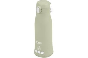 Babymoov Scaldabiberon da Viaggio Senza Filo Moov & Feed, Capacità 340 ml, Acqua o Latte Materno, Temperatura Regolabile, Mantenimento al Caldo (fino a 7 Ore), Ricarica USB, Sage Green