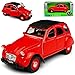 Produktbild Welly Citroen 2cv Rot 1949-1990 ca 1/43 1/36-1/46 Modell Auto mit individiuellem Wunschkennzeichen