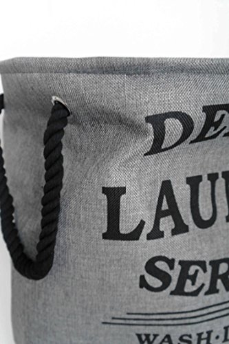 LS Design Wäschesammler Wäschetruhe Wäschesack Wäschekorb Canvas Grau - 4
