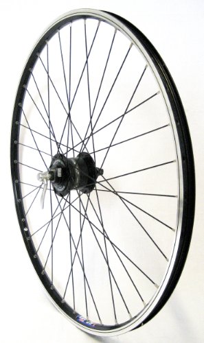 28 Zoll Fahrrad Laufrad Vorderrad Hohlkammerfelge Shimano Nabendynamo DH3N30 schwarz für V-Brakes / Felgenbremse
