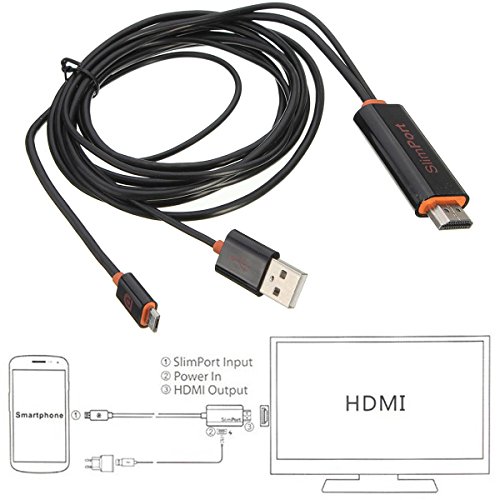 ELEGIANT Slimport zu HDMI Adapter HDTV TV Video Adapter Viedo Konverter USB Kabel Cable für LG G4 G3 G Flex Nexus 4 5 7 ASUS PadFone Infinity / New PadFone Infinity usw - 4
