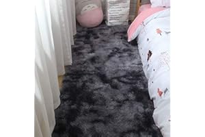 Calore Dywan Shaggy Do Salonu i Sypialni, Nowoczesny i Wygodny Dywan Podłogowy (Szary Czarny, 80 x 120 cm)