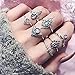 Produktbild AMIIBO Anillo tallado Vintage calado Diamante exagerado patrón de 7 piezas conjunto