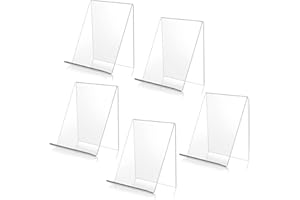 WINDFROMORT Lrocotanc 5 Stück Transparente Acryl Buchständer - Tischständer Schräg - Buchaufsteller - Tablet Halter Buchstützen - Staffelei Aufsteller - Für die Anzeige von Fotos/Büchern/Handys