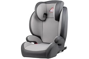 capsula® Sitzerhöhung und Kinderautositz 2in1, Gruppe 2 + 3, Isofix 15-36 kg, 4-12 Jahre, grau