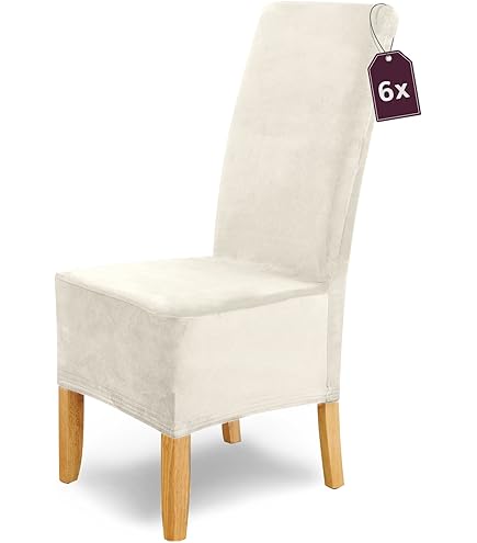 Stretch Stoelhoes Leon/Set van 4 Elastische Suède Stoelhoes/Stoelbekleding