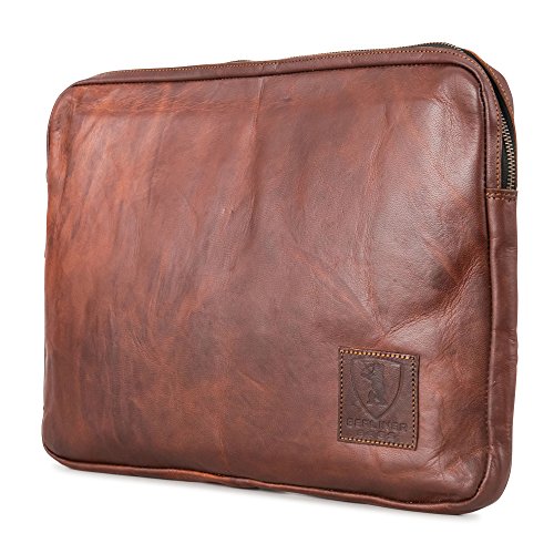 Laptoptasche H  lle f  r 15 4    15 6 zoll BERLINER BAGS    Amot    aus Leder Wasserdichte Notebooktasche Schutzh  lle mit Reissverschluss DIN A4 Brau