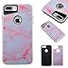 Produktbild iPhone 7 Plus (5,5 zoll) PC Marmor-Hülle,Fanryn Marmor Optik Case Schutzhülle Crystal Case mit hochwertiger Marmor Optik Marmormuster Marble Design Hart PC Handy Hülle Durchsichtig Transparent Etui Cover Case Protective Shell Schutzhülle Telefon Kasten für iPhone 7 Plus (5,5 zoll) – Rosa Marmor-Design
