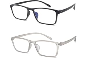 Mcoorn Gafas de Lectura Flexibles Ligeras, Anchas Anti Luz Azul (Pack 2)