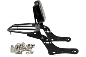 BAIONE Worldmotop Motorcycle Sissy Bar Backrest Rear Passenger Seat for Kawasaki Vulcan S 650 VN650 2015 2016 2017 2018 2019 2020, Detachable Backrest (with luggage rack)