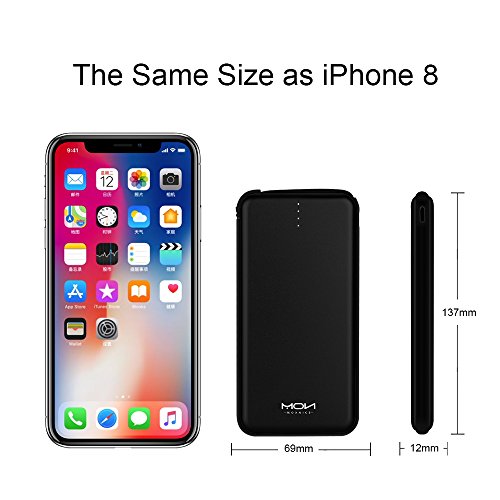 Moxnice Batterie Externe 10000mAh Power Bank Petit Chargeur Portable Rapide et Portable de Batterie avec USB C C  ble Int  gr   pour iPhone Android Sa