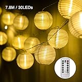 lampion lichterkette bunt Dekoratives warmes Licht:30 warmweiße Lampions auf dem Kabel und Batteriebetriebene mit 3 Stück AA-Batterien (nicht im Lieferumfang enthalten).