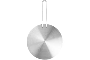 COCOARM Plaque de Diffusion à Induction avec Poignée, Acier Inoxydable, 20cm, Adaptateur de Chaleur pour Cuisinière à Gaz