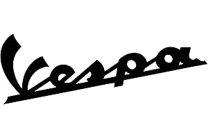 Galuisi Adesivo Sticker Vespa Scritta prespaziato (Nero Lucido, Piccolo 3,5 * 10 cm)