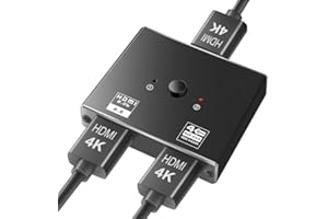 INF Przełącznik HDMI 2.0 2 w 1 Out 4K HDMI rozdzielacz 1 w 2 wyjście, wysoka rozdzielczość i częstotliwość odświeżania, dobre odprowadzanie ciepła, 12 x 6 x 2 cm, czarny