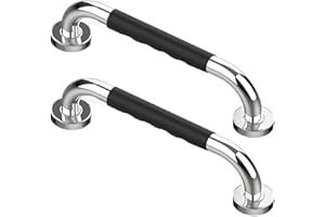 Howdah Agarraderas Baño 30 CM Barra de Agarre de Acero Inoxidable Cromado para el Baño, Asa de Ducha, Asa de Baño, Barras de Agarre Para el Baño con Silicona Antideslizante 2 Piezas