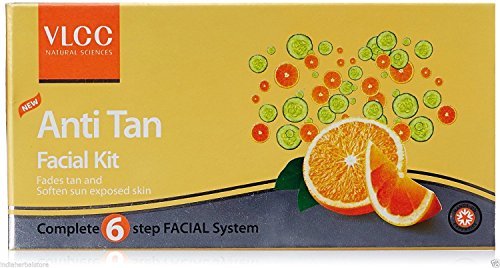 VLCC Natural 6 Step Anti Tan Single Facial Kit it Fades Skin Tanning (60 g)
