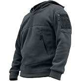 Genıus Store Erkek Polar Outdoor Kapşonlu Kombat Tactical Cepli Polar