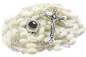 Nazareth Store Matka perłowa różaniec katolicki Jerozolima medal i krzyż z świętej ziemi aksamitna torba