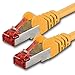 Produktbild 0,25m - gelb - 1 Stück - CAT6 Ethernet Lan Netzwerkkabel - S/FTP , 10/100/1000/Mbit/s , Patch Kabel , Internet , DSL , Patch Kabel , CAT 6 , SFTP , doppelt geschirmt , PIMF , kompatibel zu CAT 5 / CAT 6a / CAT 7 , für Switch, Xbox, Spielkonsole, Smart TV, Router, Modem, Patchpannel, Access Point, Patchfelder