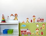 20-teiliges Feuerwehr im Einsatz Wandtattoo Set Kinderzimmer Babyzimmer in 5 Größen (2x21x34cm mehrfarbig) - 2