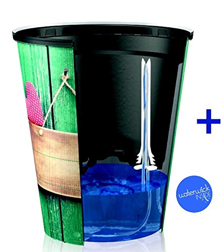 Katzengras Pflanze „Extra weich“+ Dekotopf Grün/weiss mit Wasserspeicher, zur Verdauungsunterstützung ihrer Stubentiger! - 3