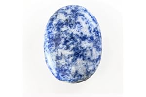 PANDIUI23 Piedra Sodalita palma, Piedras de Preocupación, piedra de preocupación natural ovalada, Piedra natural, Piedra ovalada para Equilibrar Reiki, Terapia, Meditación (Sodalita, 70-80 gramos)