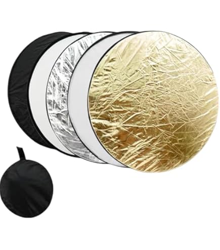 Riflettore Luce 5-in-1 30cm Pieghevole - Per Fotografia E Video | Argento, Oro, Bianco, Nero, Trasparente - Foto 9