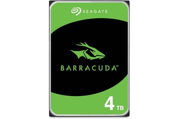 Seagate BarraCuda 4To, Disque dur interne HDD, 3.5 pouces, SATA 6 Goit/s, 5 400 tr/min, 256 Mo de mémoire cache, pour PC de bureau, Ouverture facile, Services Rescue (ST4000DMZ04)