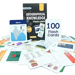 Clapjoy GK Educational Flash Cards |Country and Flag Flashcards, Famous Personality, Indian State Flash Cards Educational Toy, General Knowledge Return Gift for Kids Ages 6-12 Years Old Boys and Girls