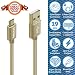 iVoltaa Super Durable Braided Data & Charging Micro USB Cable 6Ft Long, with Gold Plated connectors and thick copper wires (19 AWG) with 2.4 Amps Charging Speed for Samsung, Nexus, LG, Motorola, Android Smartphones and More (Gold) RS.399.00