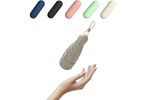 BAODINI Mini parapluie de voyage pour sac à main avec étui Petit parapluie compact de poche léger avec protection contre les UV pour les femmes, les enfants et les hommes