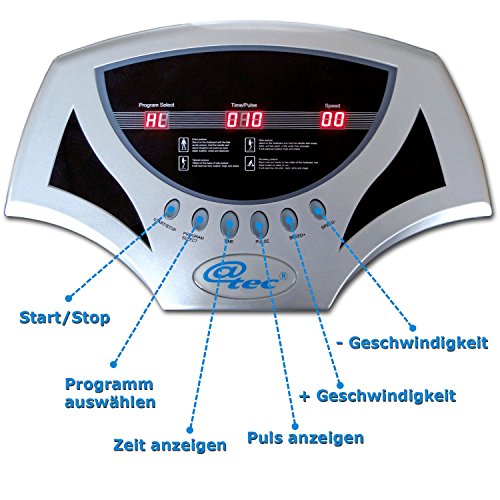 Vibrationsplatte, Vibration Trainings-Gerät für Bauch Beine Po „CRAZY-FIT-MASSAGE“ – effektiver Vibrationstrainer – 4 Programme – 2 Fitnessbänder – Steuerpult mit LED Anzeige - 2
