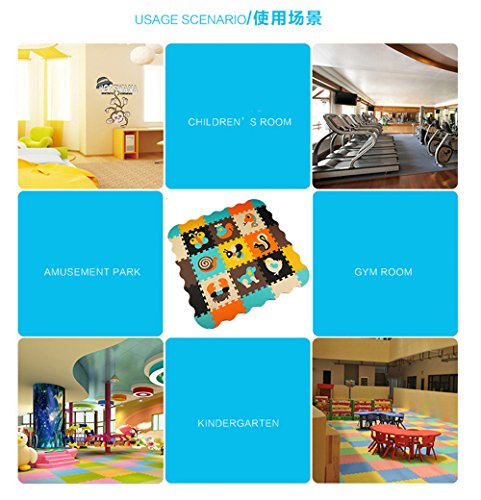 KAIXIN Puzzlematte Spielmatte Spielteppich Schaumstoff Puzzle Kinderteppich25 Stück 120cm * 120cm * 1.2cm - 5