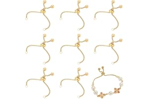 UNICRAFTALE 10 pièce Bracelet Coulissant Réglable Acier Inoxydable Chaîne D'Extension Coulissante Doré Chaîne à Maillons avec Perle D'Arrêt Chaînes de Bracelet pour la Fabrication de Bijoux 9cm