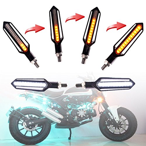 FEZZ Intermitentes Led Moto Universales Luz Senal de Giro Indicator Intermitentes Moto Yamaha Ambar, 2 Pack