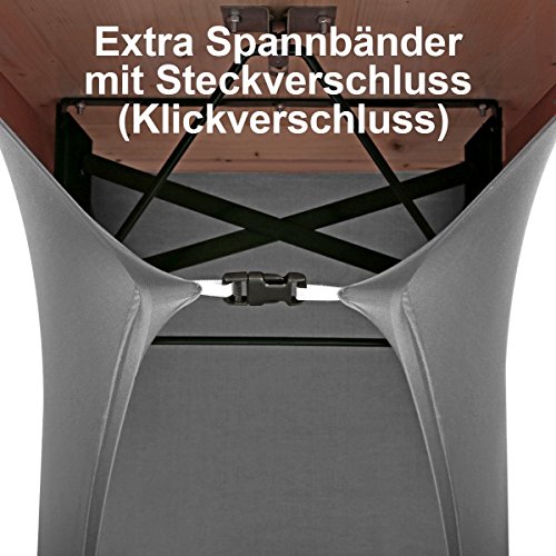 Gräfenstayn Stretch Biertischhusse Leopold 3er Set für Bierzeltgarnitur -70cm oder 50cm Tischbreite- Bierbankhussen (50 x 220 cm, Anthrazit) - 6