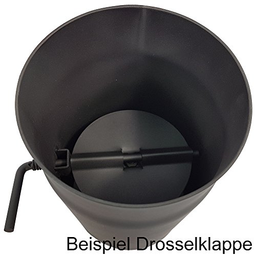 Rauch-Rohr Winkelrohr-Set 90° Ø150mm in Schwarz inklusive Wandfutter und Wandrosette Ofenrohr-Set mit Senotherm Lackierung hitzebständiger Rohr-Set mit CE Zulassung - 2