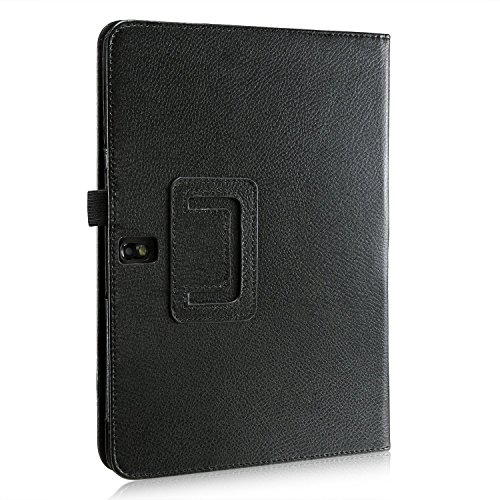 Invero® Premium Hülle Ledertasche umfasst Ständer Feature, Displayschutzfolie und Eingabestift Kugelschreiber für Samsung Galaxy Tab Pro 10,1 Zoll SM-T520 SM-T525 (Schwarz / Black) - 3