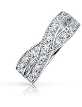 Bling Jewelry Sterling Silber ebnen CZ Le Cercle Infinity Ring