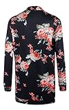 ECOWISH Damen Blumenmuster Strickjacke Cardigan Langarmshirt Lose Oberteil Mantel Jacke - 5