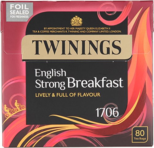 Twinings 1706 Strong Breakfast 80's (Pack of 4, Total 320 Tea Bags)