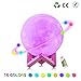 Produktbild Lampen Planet FEIGO® 3D Nachtlampe 5.9 Zoll Kugel Nachttischlampen Farbwechsel LED Stehleuchten Dimmbar Touch Control USB Lade Dekor Mond Lampe Baby Nachtlicht mit Holz Licht für Kinderzimmer Esszimmer Cafe Bar